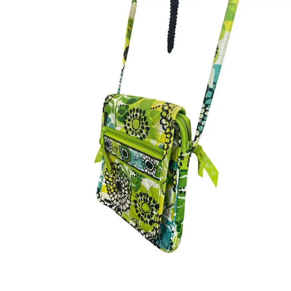 VERA BRADLEY MINI HIPSTER CROSSBODY BAG FLORAL LIME GREEN BOHO QUILTED VERSATILE
